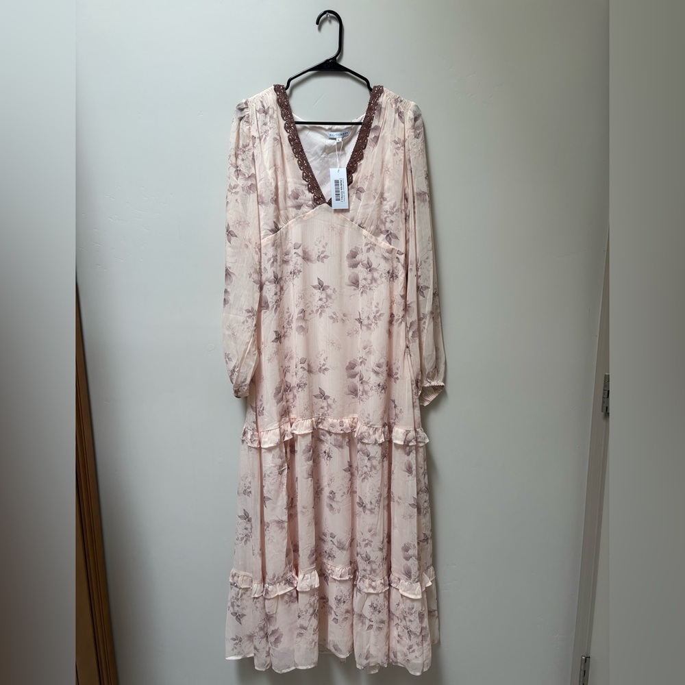 Baltic Born Blush and Brown Long Sleeve Dress